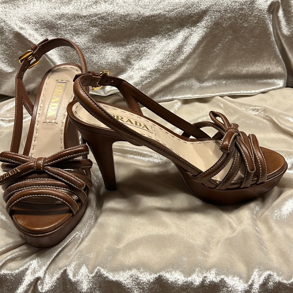 PRADA leather strap heels - Picture 1 of 10